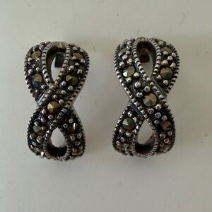Marcasite & Sterling Silver Infinity Earrings
